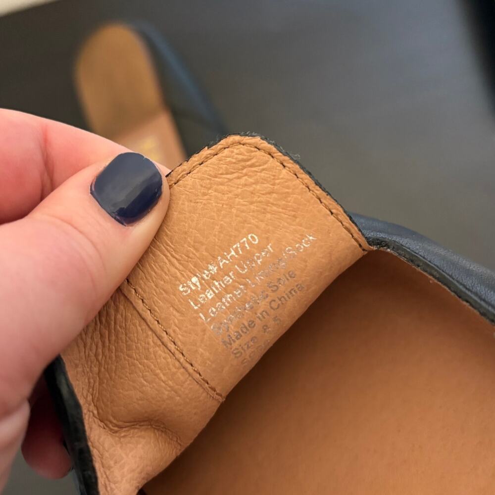 Madewell The Frances Skimmer in Leather 8.5 Black Office Minimalist Career - Picture 7 of 7